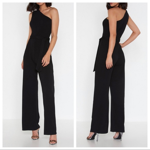 Nasty Gal Pants - NWT Nasty Gal One Shoulder Wide Leg Jumpsuit 6